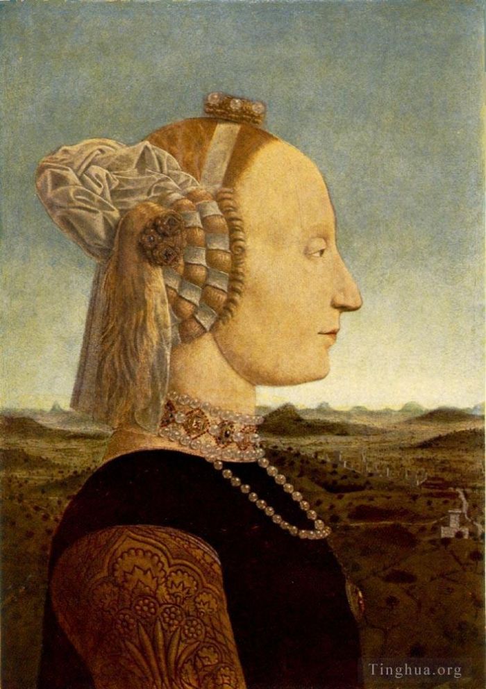 皮耶罗·德拉·弗朗西斯卡 的各类绘画作品 -  《巴蒂斯塔·斯福尔扎的肖像》