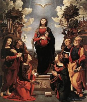 艺术家皮耶罗·迪·科西莫作品《与圣徒的圣母无染原罪》
