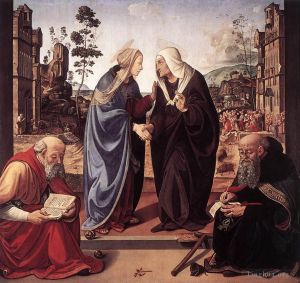 艺术家皮耶罗·迪·科西莫作品《圣尼古拉斯和安东尼的来访,1489》