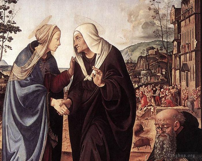 皮耶罗·迪·科西莫 的油画作品 -  《圣尼古拉斯和安东尼的来访,148dt1》