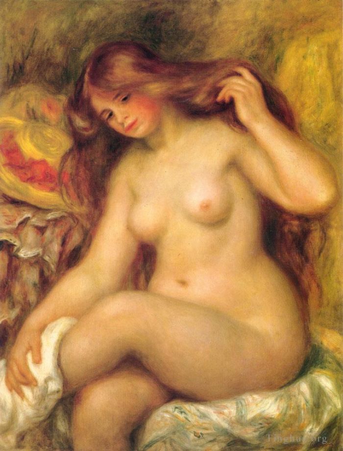 皮埃尔·奥古斯特·雷诺阿 的油画作品 -  《金发浴女》