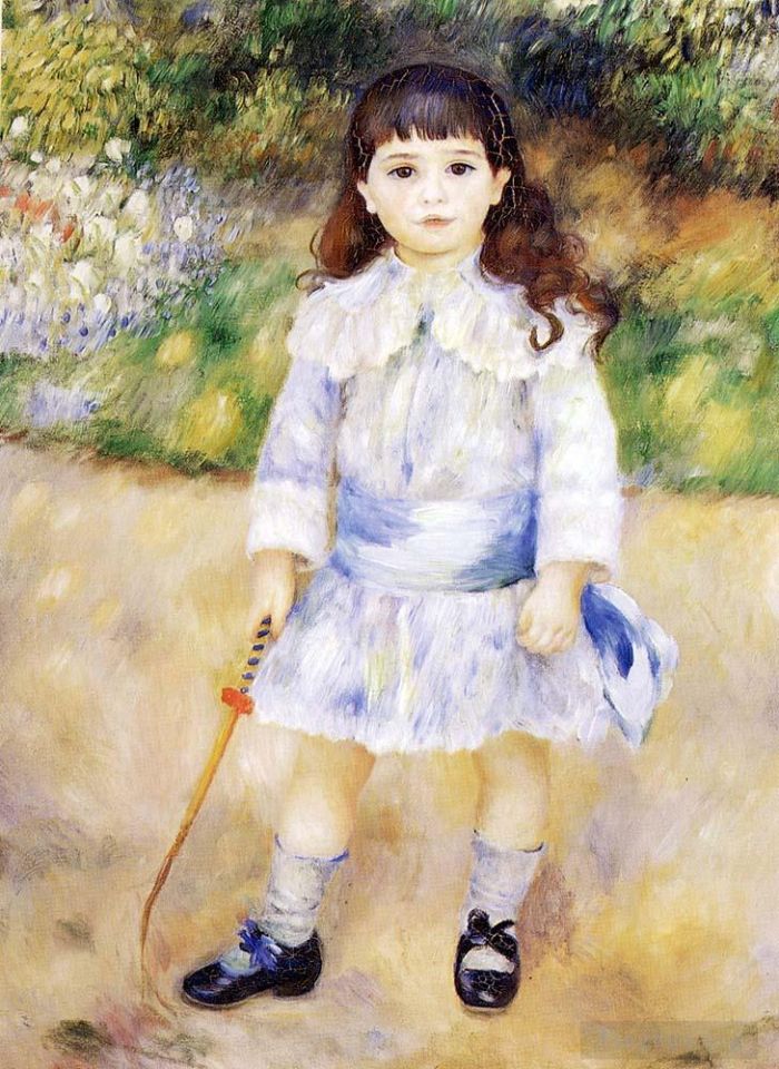 皮埃尔·奥古斯特·雷诺阿 的油画作品 -  《拿着鞭子的孩子》