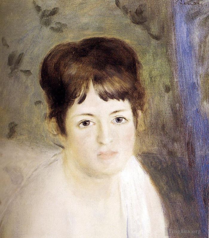 皮埃尔·奥古斯特·雷诺阿 的油画作品 -  《一个女人的头》
