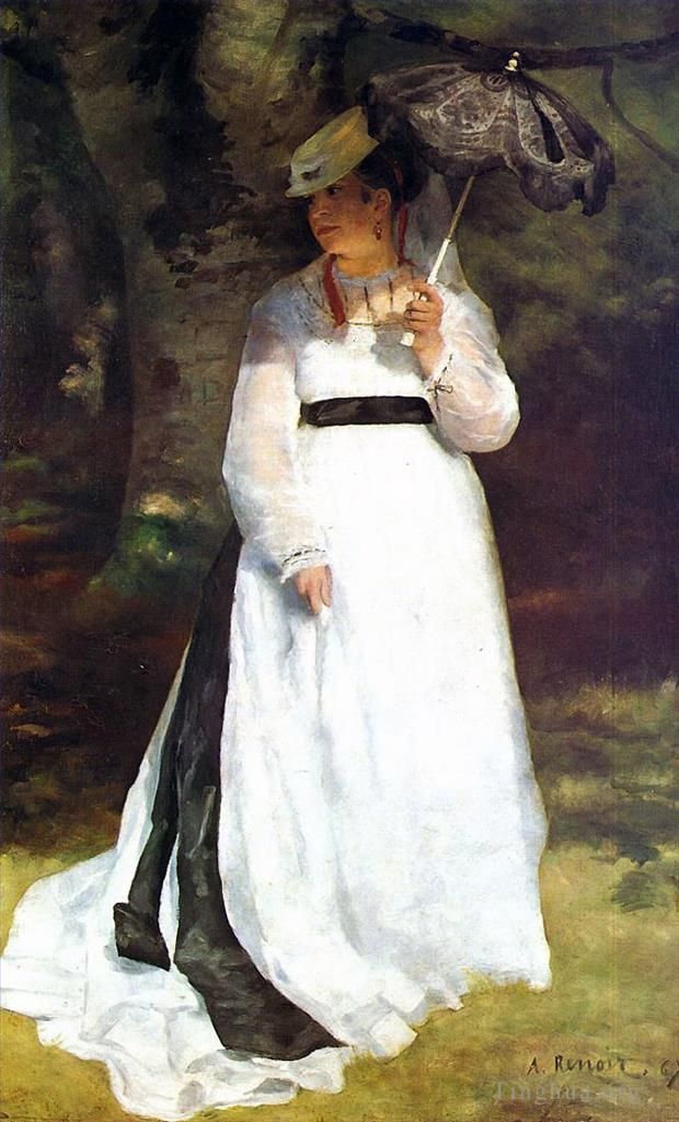 皮埃尔·奥古斯特·雷诺阿 的油画作品 -  《打着伞的莉兹》