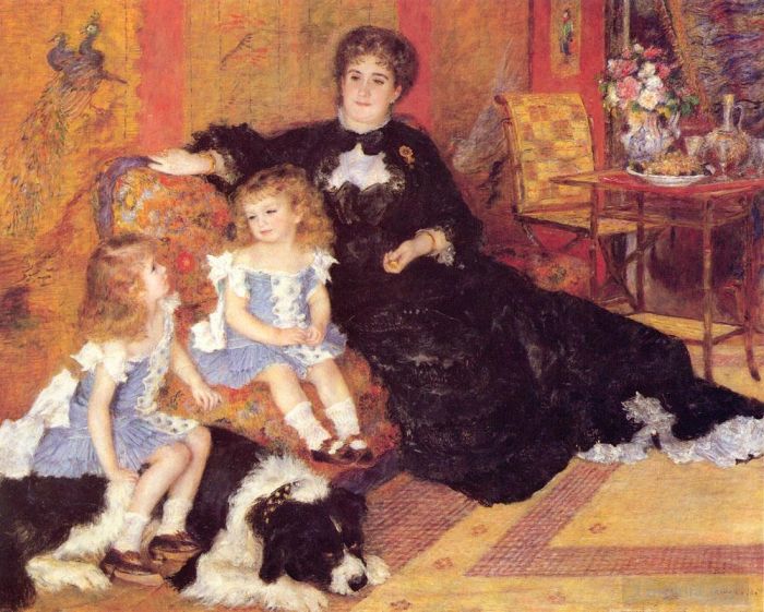 皮埃尔·奥古斯特·雷诺阿 的油画作品 -  《乔治·卡彭蒂埃夫人和她的孩子们》