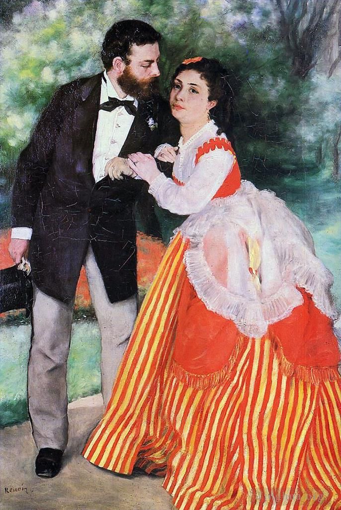 皮埃尔·奥古斯特·雷诺阿 的油画作品 -  《阿尔弗雷德和玛丽·西斯莱的肖像》