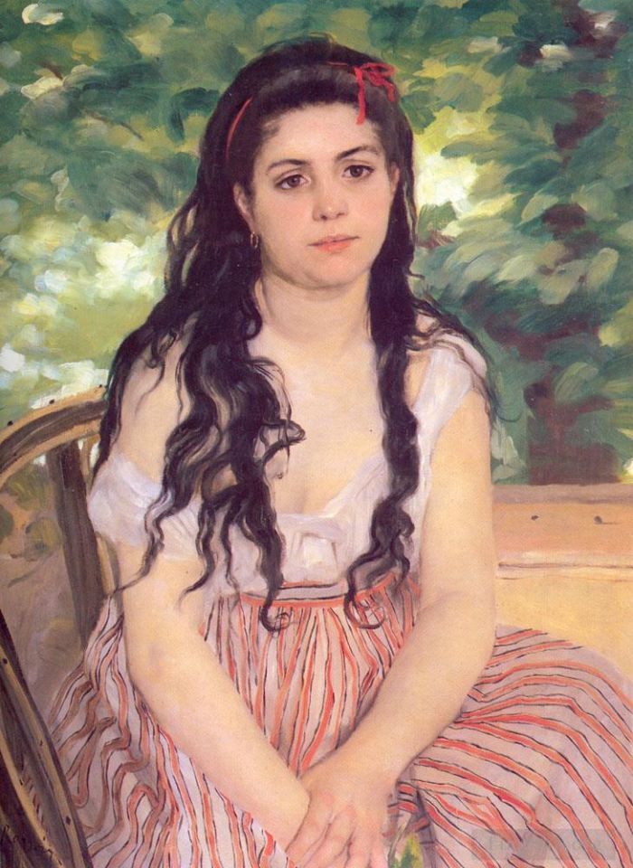 皮埃尔·奥古斯特·雷诺阿 的油画作品 -  《暑期学习》