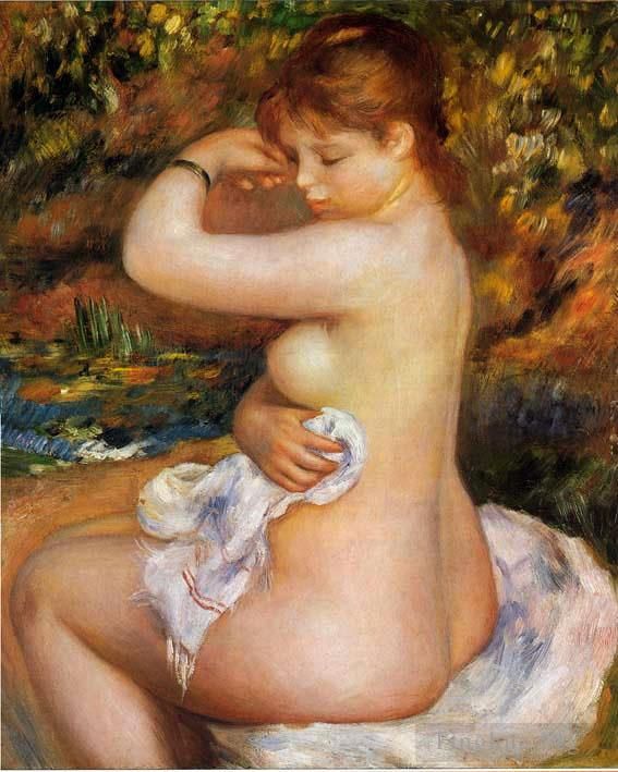 皮埃尔·奥古斯特·雷诺阿 的油画作品 -  《洗澡后》
