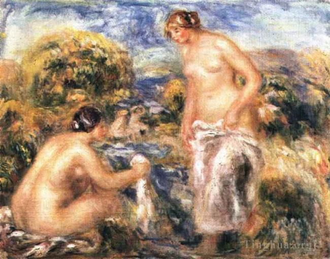 皮埃尔·奥古斯特·雷诺阿 的油画作品 -  《沐浴者,1910》