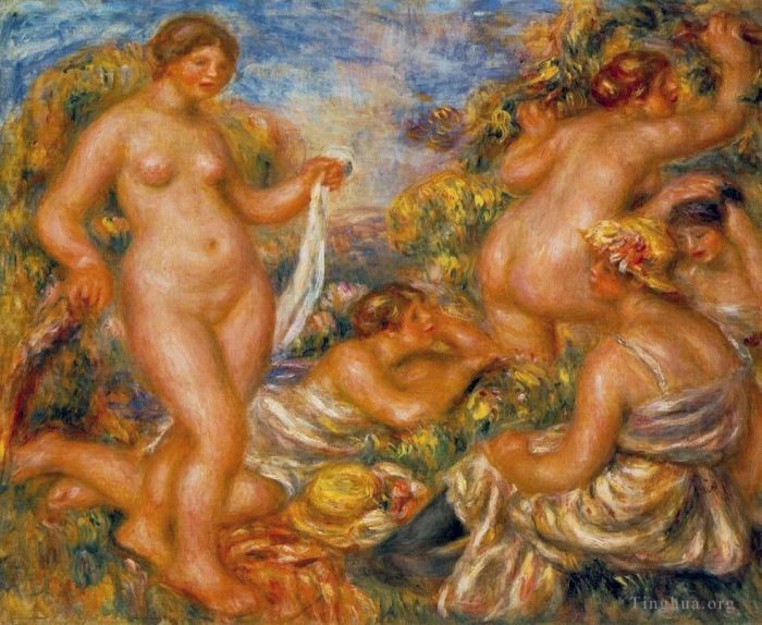 皮埃尔·奥古斯特·雷诺阿 的油画作品 -  《沐浴者》