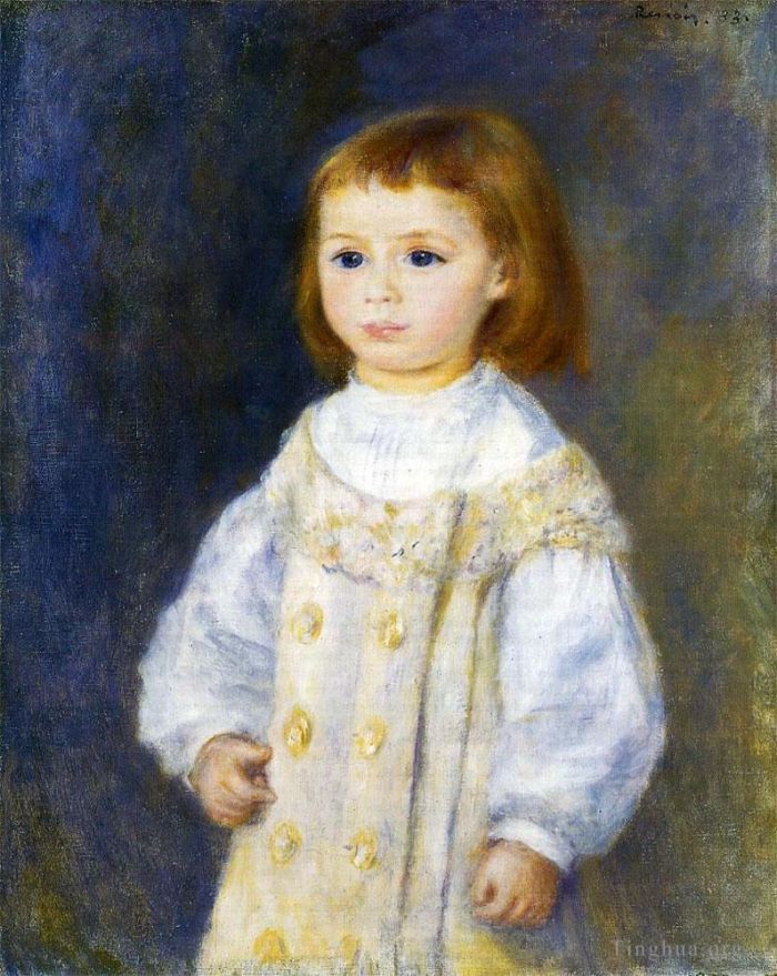 皮埃尔·奥古斯特·雷诺阿 的油画作品 -  《穿白衣的孩子》