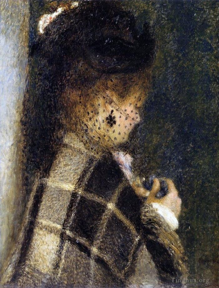 皮埃尔·奥古斯特·雷诺阿 的油画作品 -  《戴面纱的女士》