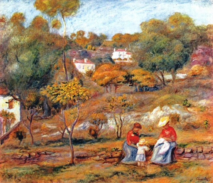 皮埃尔·奥古斯特·雷诺阿 的油画作品 -  《卡涅风景》