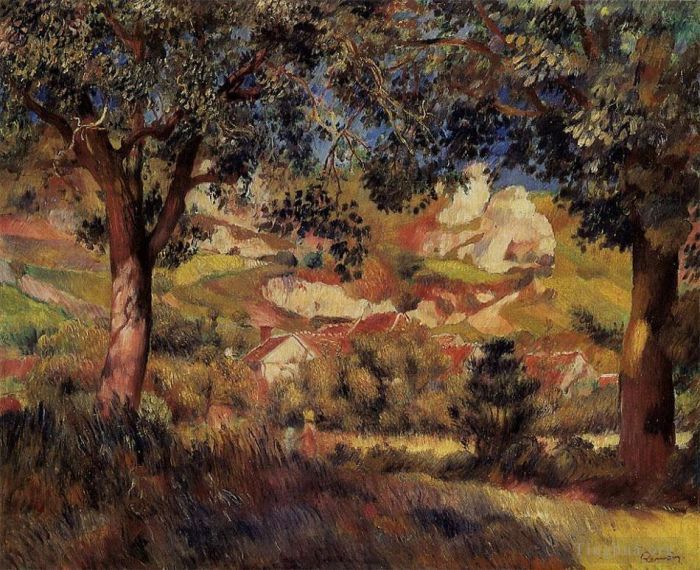 皮埃尔·奥古斯特·雷诺阿 的油画作品 -  《拉罗什盖永的风景》