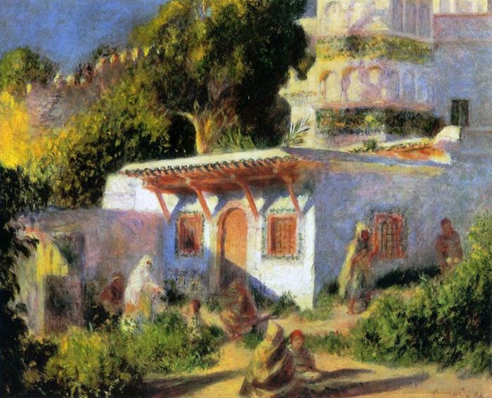 皮埃尔·奥古斯特·雷诺阿 的油画作品 -  《清真寺在阿尔及尔》