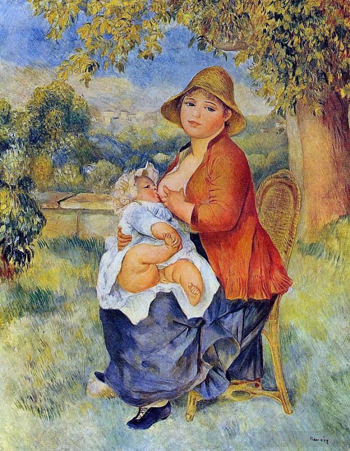 皮埃尔·奥古斯特·雷诺阿 的油画作品 -  《母子》