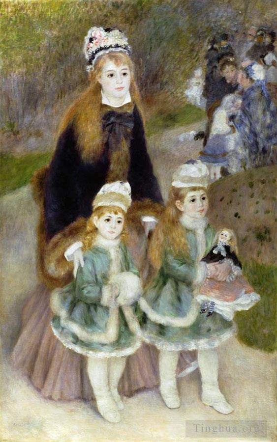 皮埃尔·奥古斯特·雷诺阿 的油画作品 -  《母亲和孩子们》