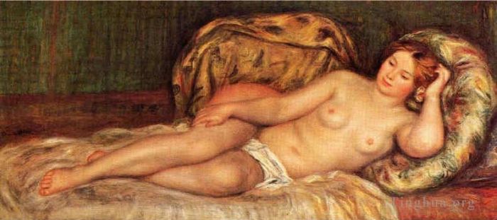 皮埃尔·奥古斯特·雷诺阿 的油画作品 -  《床榻上的人体》