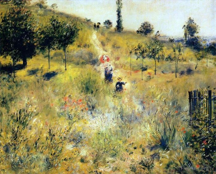 皮埃尔·奥古斯特·雷诺阿 的油画作品 -  《穿过高高的草丛的小路》