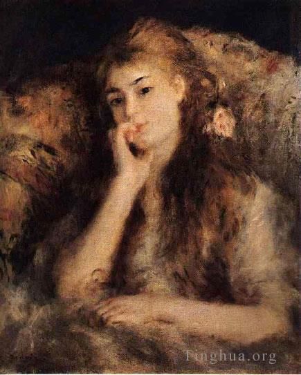 皮埃尔·奥古斯特·雷诺阿 的油画作品 -  《一个女孩的肖像》