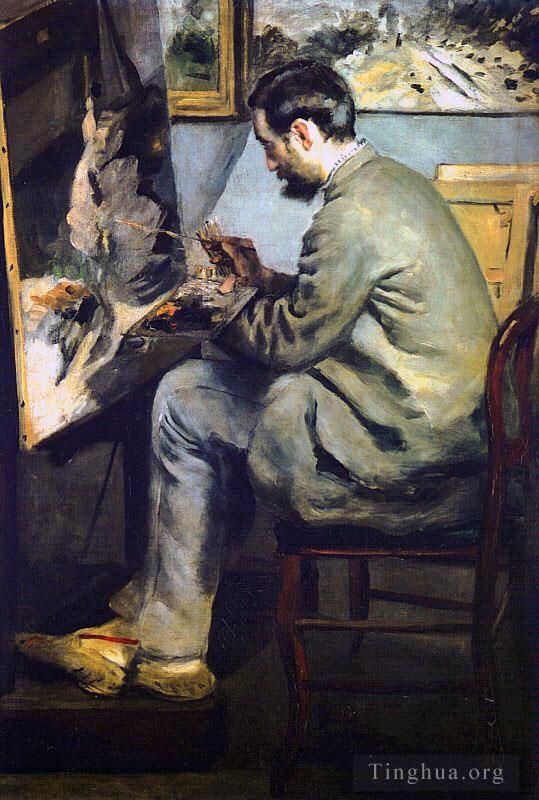 皮埃尔·奥古斯特·雷诺阿 的油画作品 -  《让·弗雷德里克·巴齐耶的肖像》