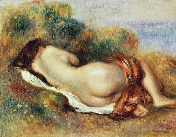 皮埃尔·奥古斯特·雷诺阿 的油画作品 -  《斜躺的人体,1890》