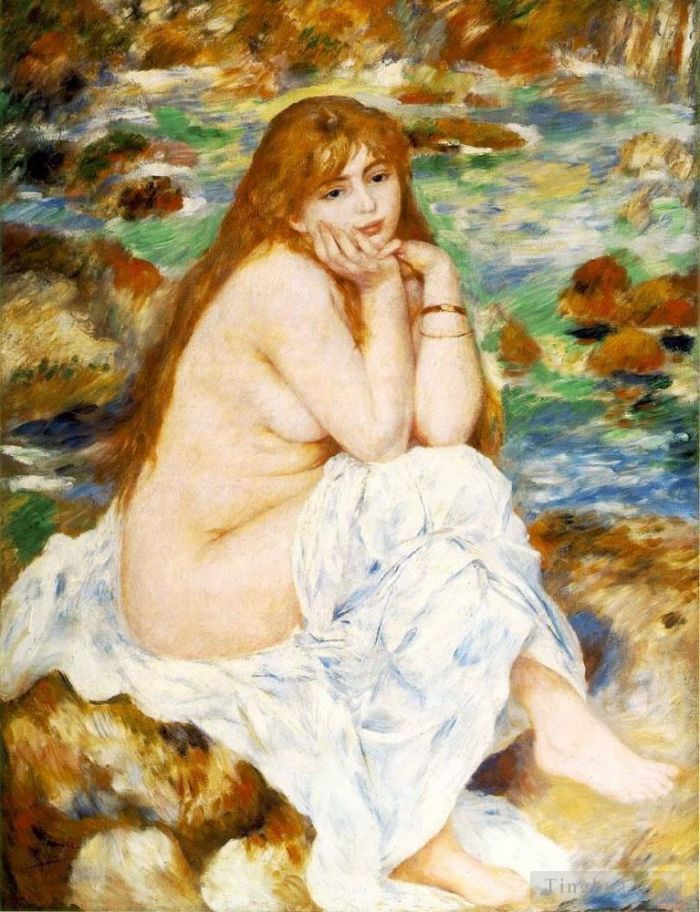 皮埃尔·奥古斯特·雷诺阿 的油画作品 -  《坐式沐浴者》