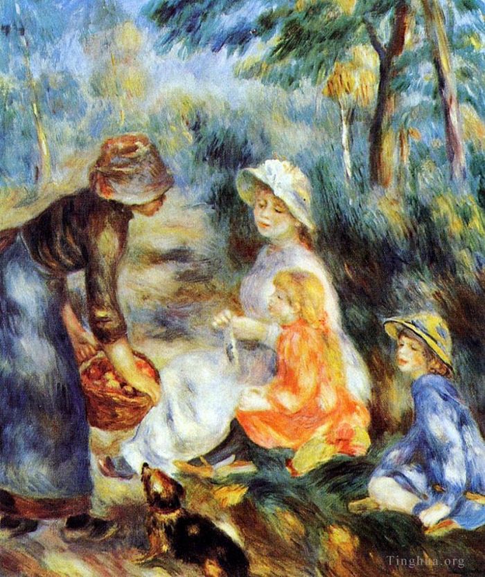 皮埃尔·奥古斯特·雷诺阿 的油画作品 -  《苹果卖家》