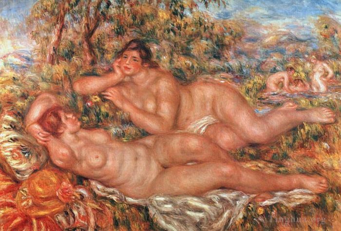 皮埃尔·奥古斯特·雷诺阿 的油画作品 -  《沐浴女》