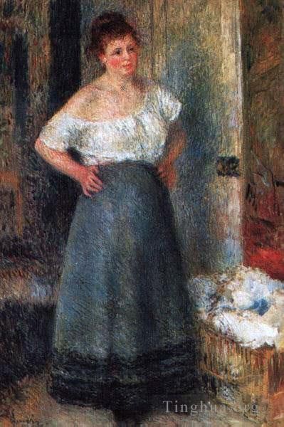 皮埃尔·奥古斯特·雷诺阿 的油画作品 -  《洗衣女工》