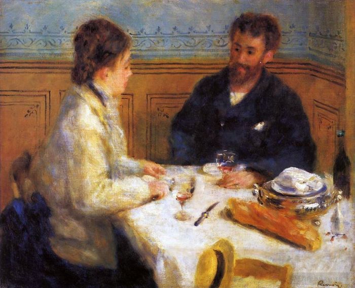 皮埃尔·奥古斯特·雷诺阿 的油画作品 -  《午餐会》