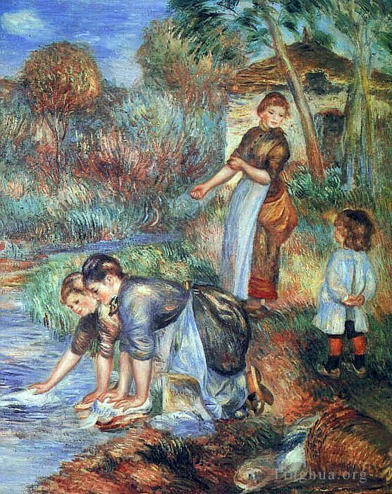 皮埃尔·奥古斯特·雷诺阿 的油画作品 -  《洗衣妇们》