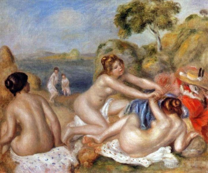 皮埃尔·奥古斯特·雷诺阿 的油画作品 -  《三浴女》