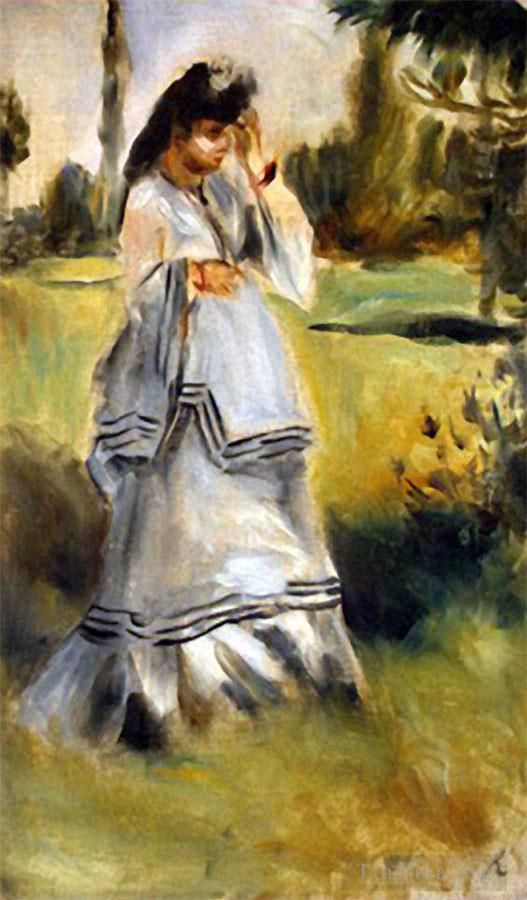 皮埃尔·奥古斯特·雷诺阿 的油画作品 -  《公园里的女人》
