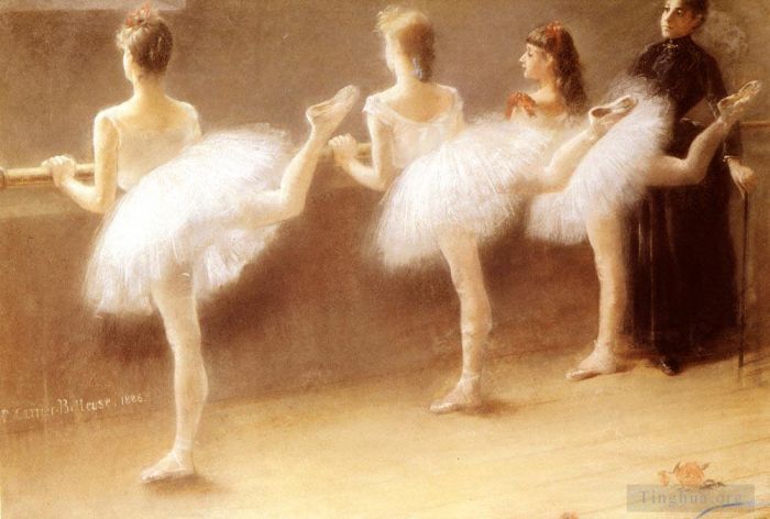 皮埃尔·芮尔·伯勒犹斯 的油画作品 -  《At,The,Barre,芭蕾舞演员》
