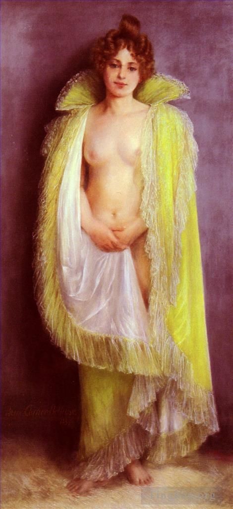 皮埃尔·芮尔·伯勒犹斯 的油画作品 -  《Femme,En,Deshabillee,Verte,芭蕾舞演员》