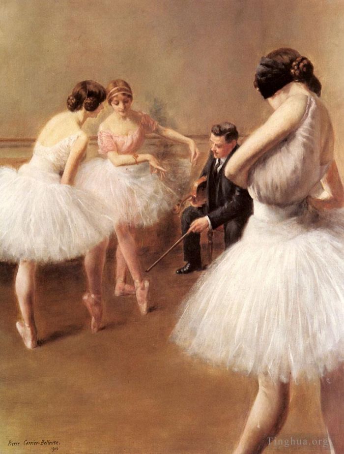 皮埃尔·芮尔·伯勒犹斯 的油画作品 -  《芭蕾舞课芭蕾舞演员》