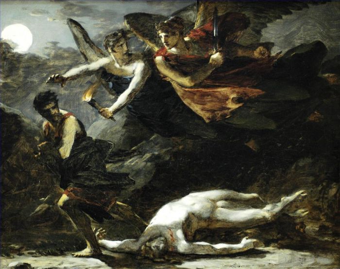 皮埃尔·保罗·普吕东 的油画作品 -  《正义与神圣复仇追寻犯罪研究》