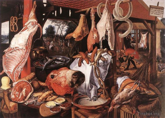 皮特·阿特森 的油画作品 -  《屠夫摊位》