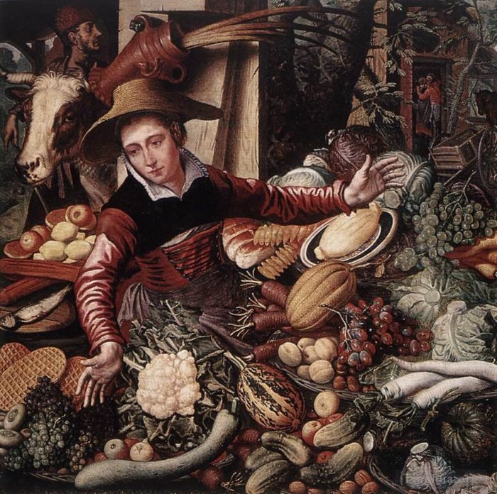 皮特·阿特森 的油画作品 -  《蔬菜摊贩》