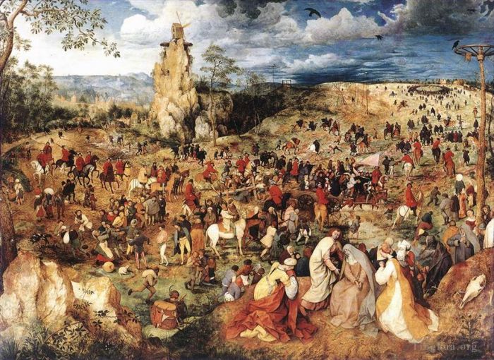 老彼得·勃鲁盖尔 的油画作品 -  《背负十字架的基督》