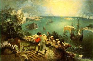 艺术家老彼得·勃鲁盖尔作品《伊卡洛斯坠落的风景》
