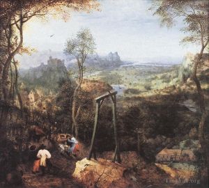 艺术家老彼得·勃鲁盖尔作品《绞刑架上的喜鹊》