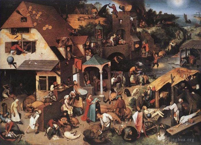 老彼得·勃鲁盖尔 的油画作品 -  《荷兰谚语》