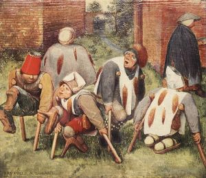 古董油画《The Beggars》