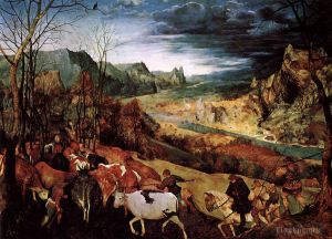 艺术家老彼得·勃鲁盖尔作品《牛群的回归》