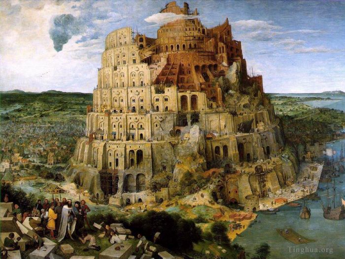 老彼得·勃鲁盖尔 的油画作品 -  《巴别塔,1563》