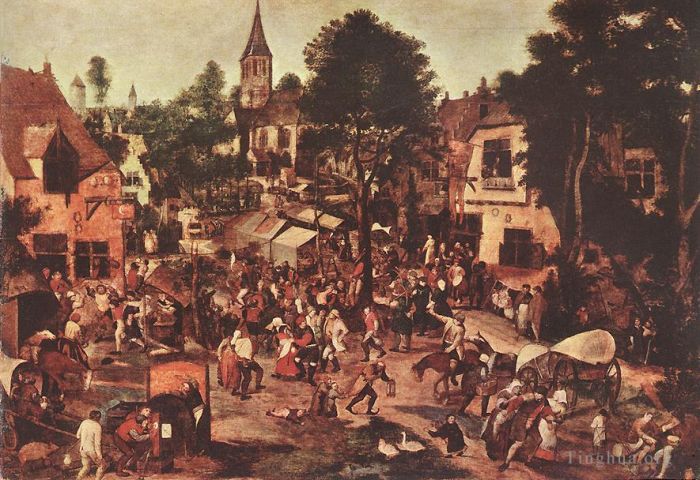 小彼得·勃鲁盖尔 的油画作品 -  《乡村盛宴》