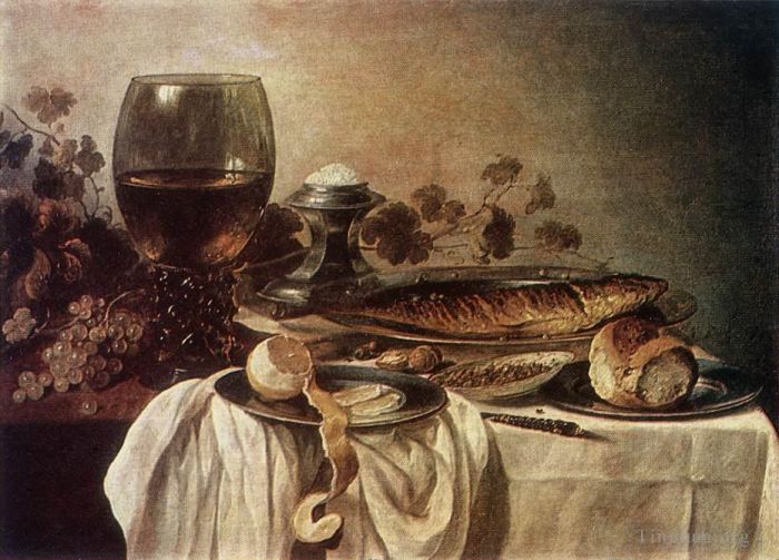 彼特·克莱茨 的油画作品 -  《早餐片静物》