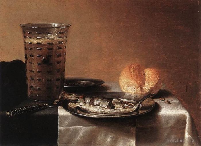 彼特·克莱茨 的油画作品 -  《静物与鲱鱼》